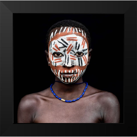 Suri Mask Black Modern Wood Framed Art Print by Duarte, Carlos