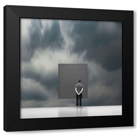 Museum Visitor Black Modern Wood Framed Art Print with Double Matting by Schuster, Inge