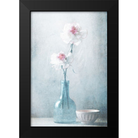 Friendship In Flowers Black Modern Wood Framed Art Print by Devos, Delphine
