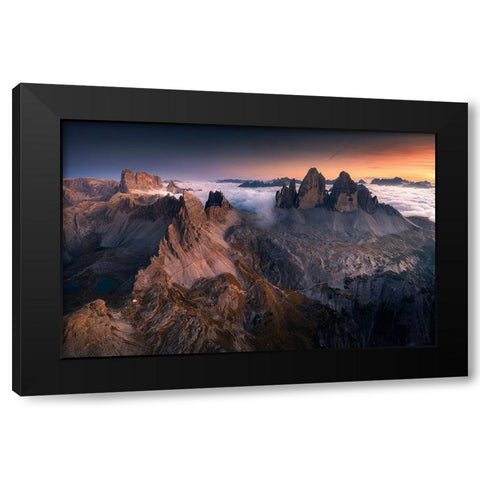 Tre Cime Di Lavaredo Black Modern Wood Framed Art Print by Nienartowicz, Karol