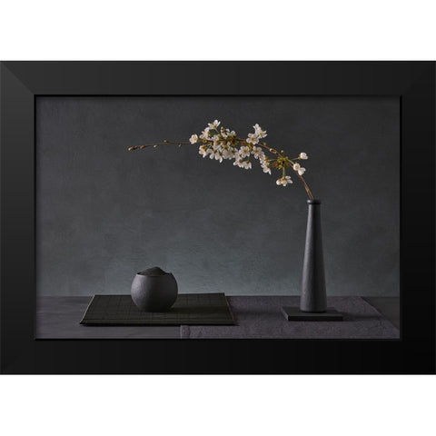Prunus Avium Black Modern Wood Framed Art Print by Verot, Christophe