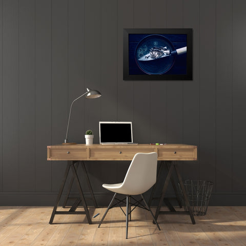 On The Blade... Black Modern Wood Framed Art Print by Karina, Aleksandrova
