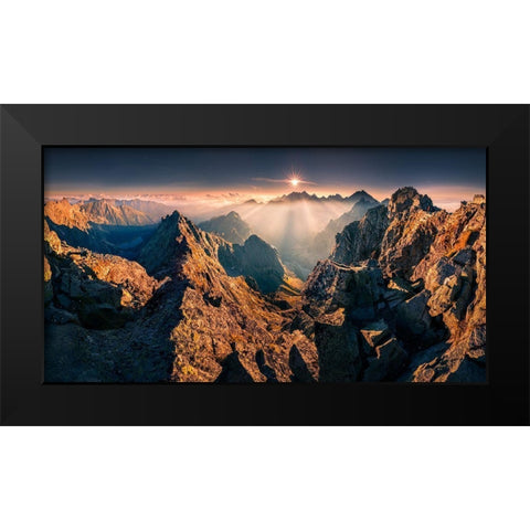 Rysy Black Modern Wood Framed Art Print by Nienartowicz, Karol