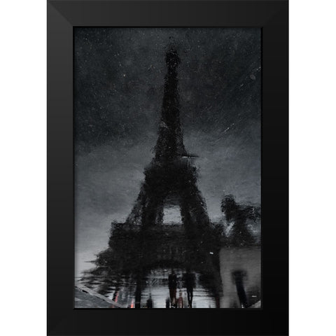 Rain In Paris Black Modern Wood Framed Art Print by Weber, Roland
