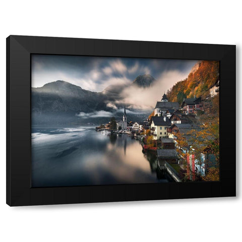 Hallstatt Black Modern Wood Framed Art Print with Double Matting by Nienartowicz, Karol