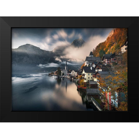 Hallstatt Black Modern Wood Framed Art Print by Nienartowicz, Karol