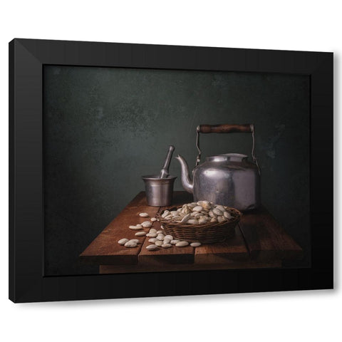 Beans Black Modern Wood Framed Art Print by Perfoncio, Margareth