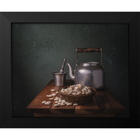 Beans Black Modern Wood Framed Art Print by Perfoncio, Margareth
