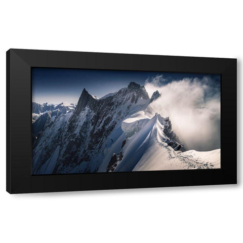 Walking On The Line Black Modern Wood Framed Art Print by Nienartowicz, Karol