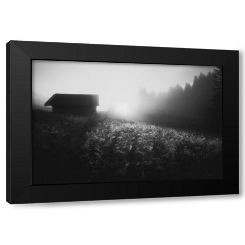 Sun Licks Dew Black Modern Wood Framed Art Print with Double Matting by Schleicher-Schwarz, Roswitha