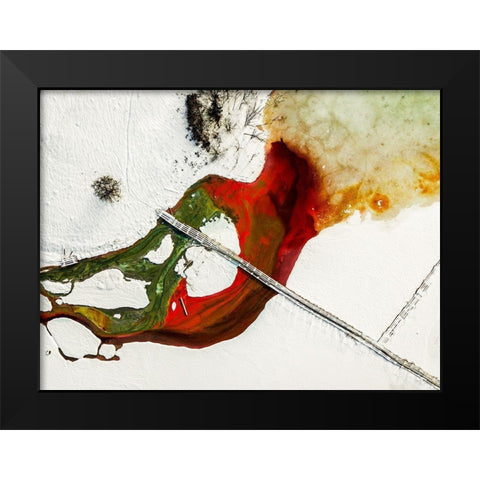 Nature Bleeding Black Modern Wood Framed Art Print by D. Pop, Ovi