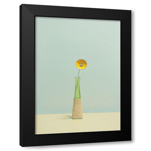 Flower Black Modern Wood Framed Art Print by Radecki, Lech