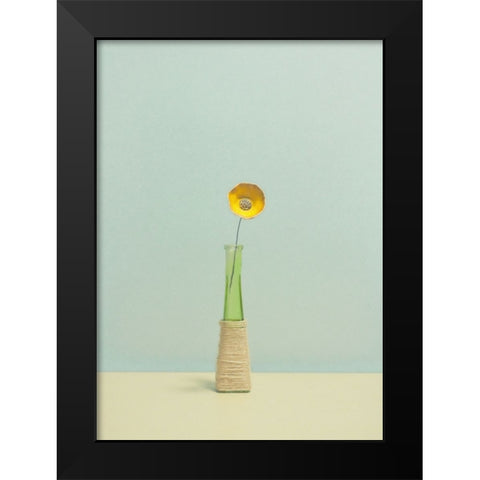 Flower Black Modern Wood Framed Art Print by Radecki, Lech