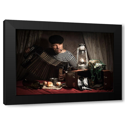 12.04.1961 Black Modern Wood Framed Art Print with Double Matting by Cherkasov, Viktor