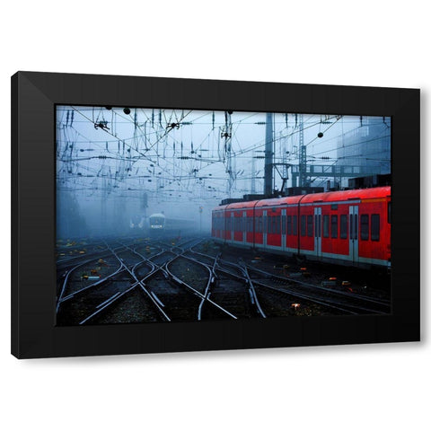 Railroads Black Modern Wood Framed Art Print with Double Matting by Buss, Alexander