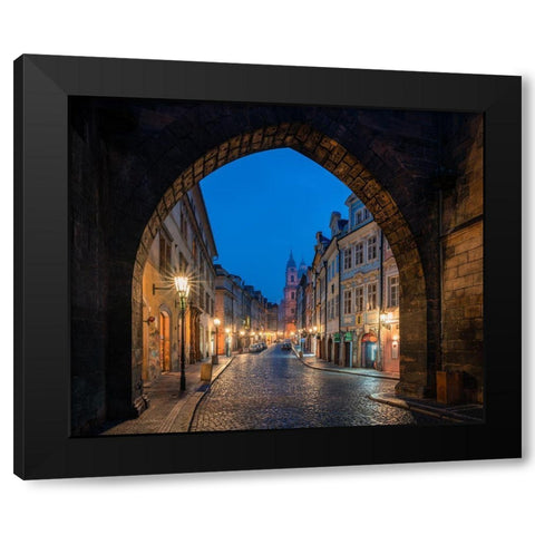 Classic Prague Black Modern Wood Framed Art Print by Melnychenko, Sergiy
