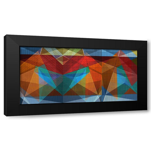 Abstract Mural Black Modern Wood Framed Art Print with Double Matting by Domont, Jois