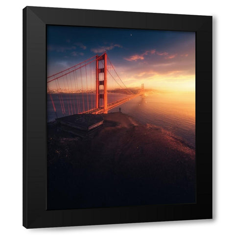 On The Edge Black Modern Wood Framed Art Print with Double Matting by George, David