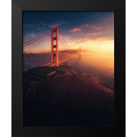 On The Edge Black Modern Wood Framed Art Print by George, David