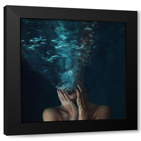 Fears Black Modern Wood Framed Art Print with Double Matting by Benvenuti, Laura