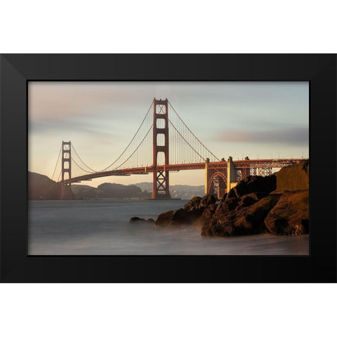 Golden Gate Bridge Black Modern Wood Framed Art Print by Langager, Ron
