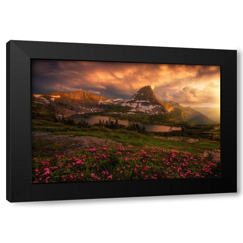 Sunstorm Black Modern Wood Framed Art Print with Double Matting by Dyar, Ryan