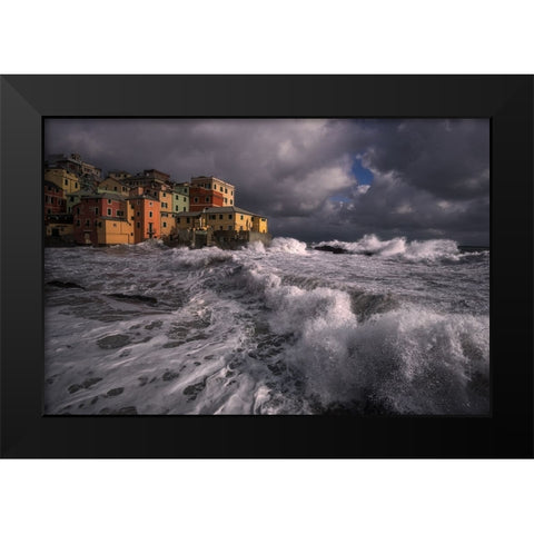 The Stormy Sea Black Modern Wood Framed Art Print by Zappia, Andrea