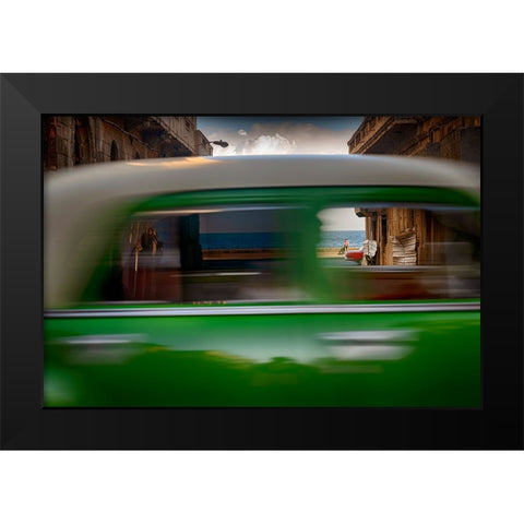 Drop Of Time Black Modern Wood Framed Art Print by Negoita, Bogdan