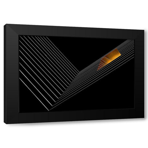 The Window And The Mirror Black Modern Wood Framed Art Print by Claes, Gilbert