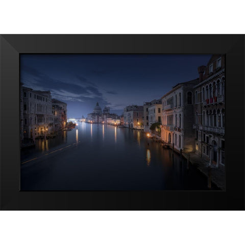 Venice Black Modern Wood Framed Art Print by Lopez Garcia, David