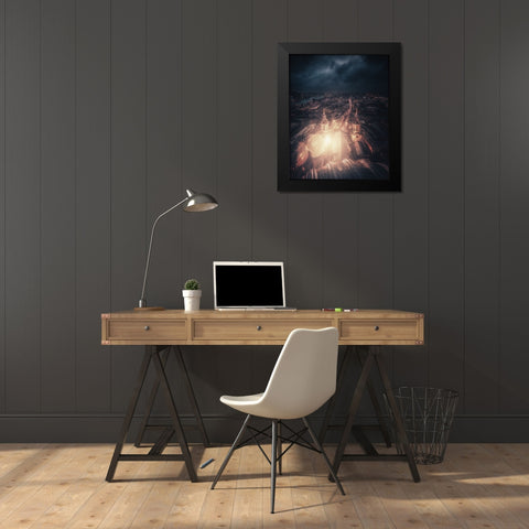 A Light In Darkness Black Modern Wood Framed Art Print by George, David