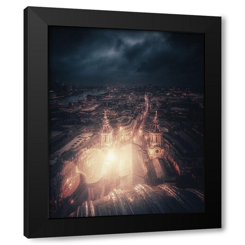 A Light In Darkness Black Modern Wood Framed Art Print with Double Matting by George, David