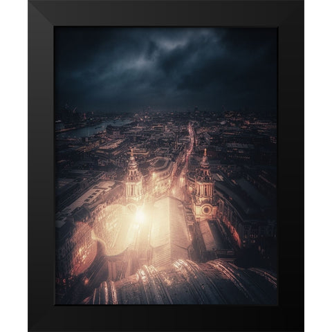 A Light In Darkness Black Modern Wood Framed Art Print by George, David