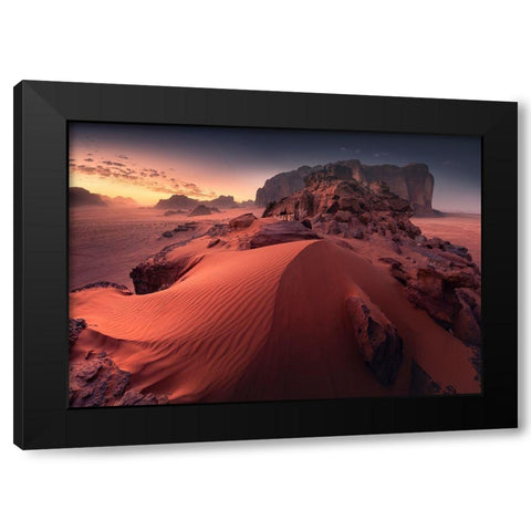Red Sand Dune Black Modern Wood Framed Art Print by Nienartowicz, Karol