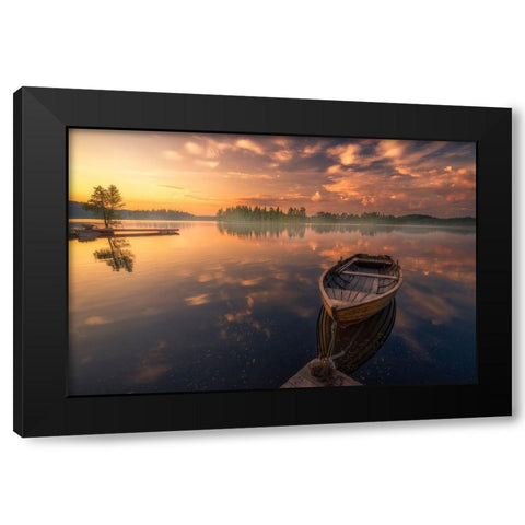 Destinations Black Modern Wood Framed Art Print with Double Matting by Henrik Skjelstad, Ole