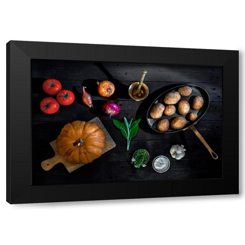 Soup Black Modern Wood Framed Art Print by MARCEL, Christian