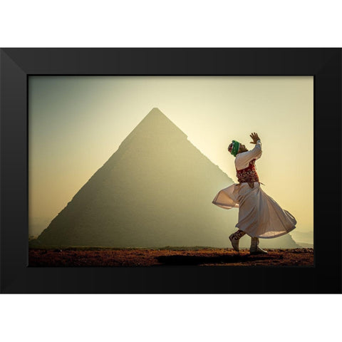 The Prayer Of Light Black Modern Wood Framed Art Print by Khataw, Ali