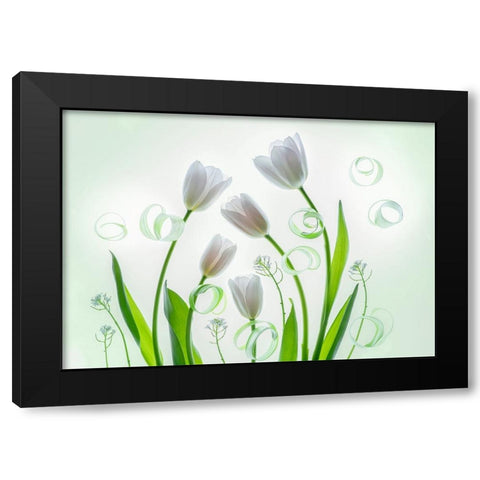 My Family Black Modern Wood Framed Art Print with Double Matting by L., Binbin