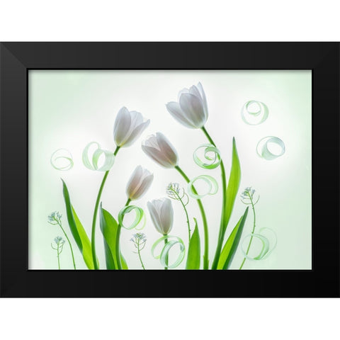 My Family Black Modern Wood Framed Art Print by L., Binbin