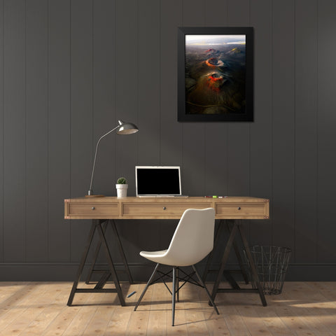Aliens Planet Black Modern Wood Framed Art Print by Naing Wynn, Ye