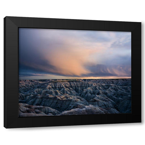 Twilight Over Badlands Black Modern Wood Framed Art Print by Fan, John