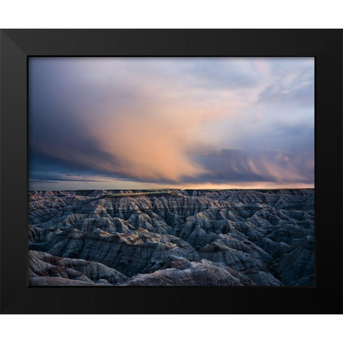 Twilight Over Badlands Black Modern Wood Framed Art Print by Fan, John