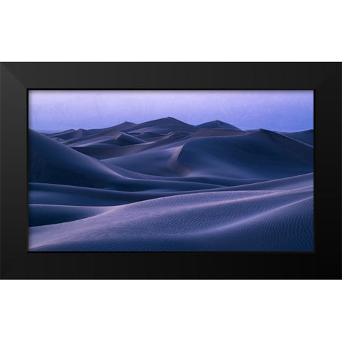 Nightfall Blues Black Modern Wood Framed Art Print by Macua, Gerald