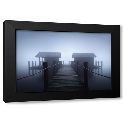 Alone In The Fog Black Modern Wood Framed Art Print with Double Matting by Zappia, Andrea