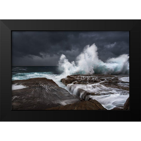 The Might Black Modern Wood Framed Art Print by Gorlin, Anton