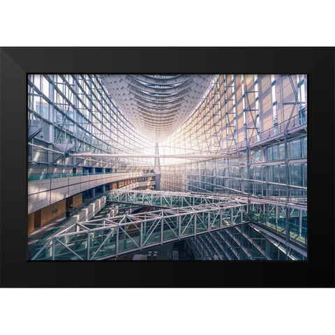 Tokyo International Forum Black Modern Wood Framed Art Print by Vine, Daniel