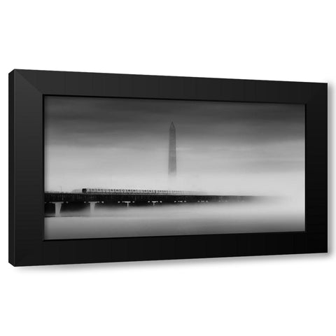 Over The Potomac River Black Modern Wood Framed Art Print with Double Matting by P., Ruiqing