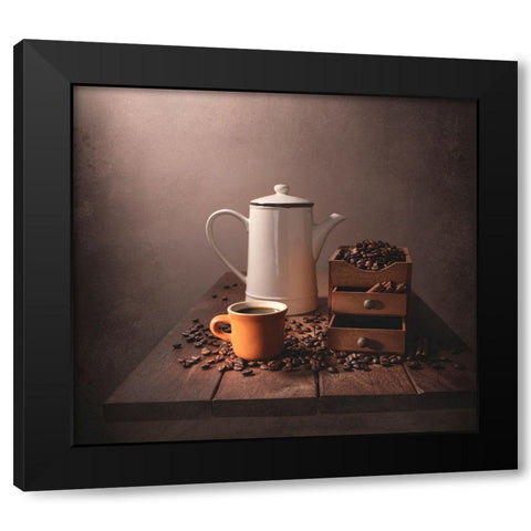 Aroma Black Modern Wood Framed Art Print by Perfoncio, Margareth