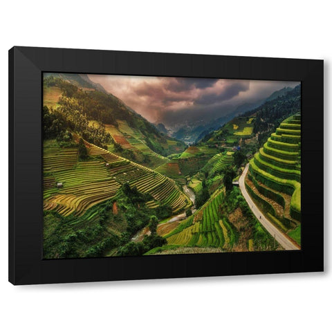 Between Rice Canyon Black Modern Wood Framed Art Print with Double Matting by Souto, Felipe