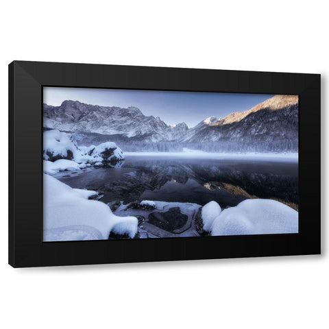 Winter Morning Black Modern Wood Framed Art Print with Double Matting by Krivec, Ales